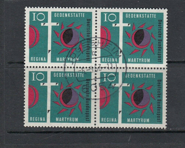 BRD Mi.-Nr. 397 als 4er Block zentrischer Vollstempel Jügesheim