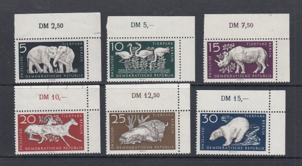 DDR Mi-Nr. 551-556 ** postfrisch - Bogenecke / Eckrand oben rechts