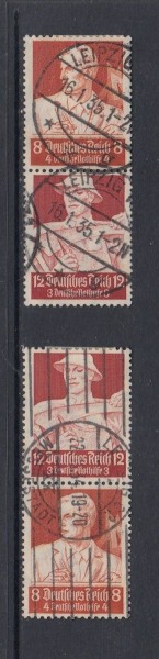 Deutsches Reich Zusammendrucke Mi-Nr. S 227 + S 229 gestempelt Leipzig