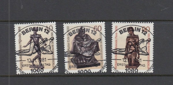 Berlin Mi-Nr. 655-657 zentrischer Vollstempel Berlin ESST + Gummierung