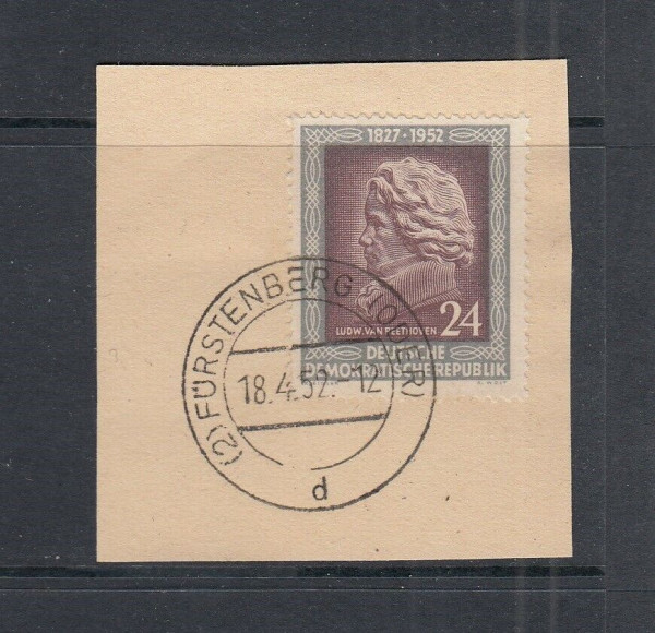 DDR Mi-Nr. 301 Tagesstempel auf Briefstück - Vollstempel Fürstenberg (Oder)