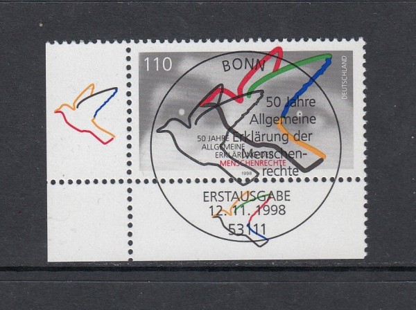 BRD Mi-Nr. 2026 - Ecke 3 / Bogenecke - zentrisch gestempelt ESST - Vollstempel