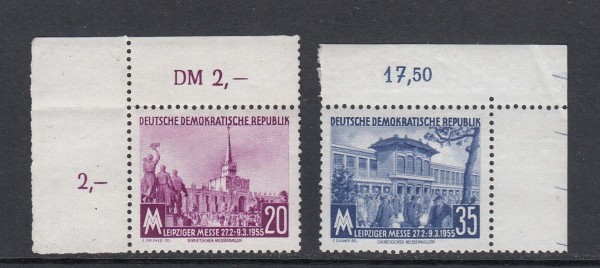 DDR Mi-Nr. 447-448 ** postfrisch - Bogenecke / Eckrand