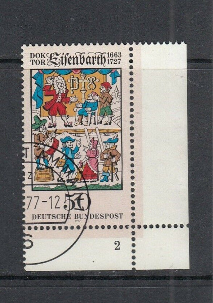 BRD Mi-Nr. 953 Ecke 4 - Eckrand mit Formnummer 2 - gestempelt