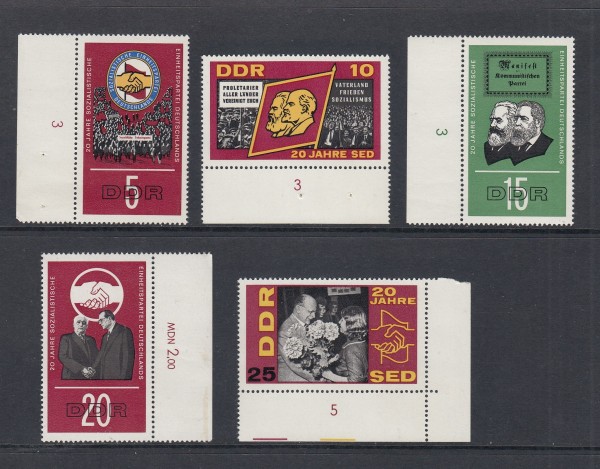 DDR Mi-Nr. 1173-1177 ** postfrisch - Bogenrand