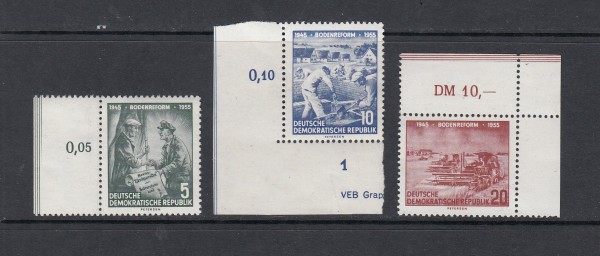 DDR Mi-Nr. 481-483 ** postfrisch - Bogenränder