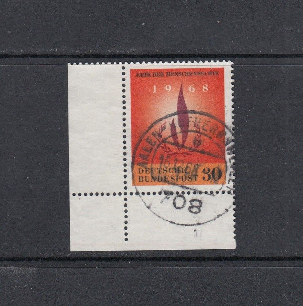 BRD Mi-Nr. 575 Eckrand / Ecke 3 - gestempelt - Vollstempel