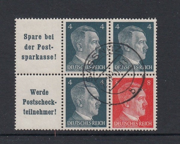 Deutsches Reich Zusammendrucke Mi-Nr. W 153 + W 154 gestempelt Sassnitz