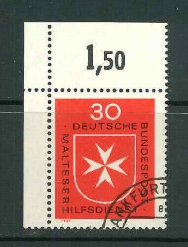 BRD Mi-Nr. 600 Bogenecke / Ecke 1 / Eckrand - gestempelt + Originalgummierung