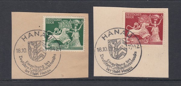 Deutsches Reich Mi-Nr. 816-917 gestempelt mit Sonderstempel auf Briefstück