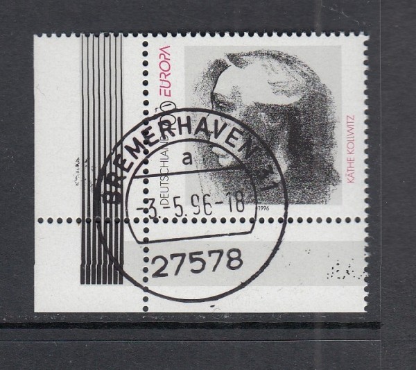 BRD Mi-Nr. 1855 Ecke 3 / Bogenecke - zentrisch gestempelt Ersttag - Vollstempel Bremerhaven