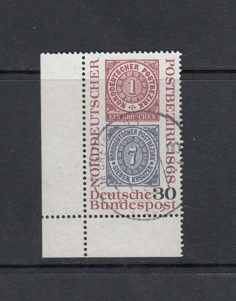 BRD Mi-Nr. 569 Bogenecke / Eckrand / Ecke 3 zentrisch gestempelt