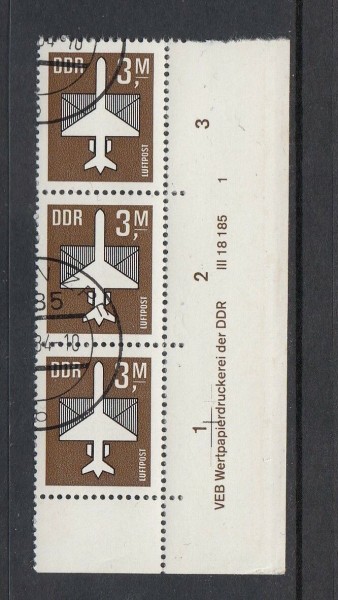 DDR Mi-Nr. 2868 DV Bogenecke mit Druckvermerk gestempelt