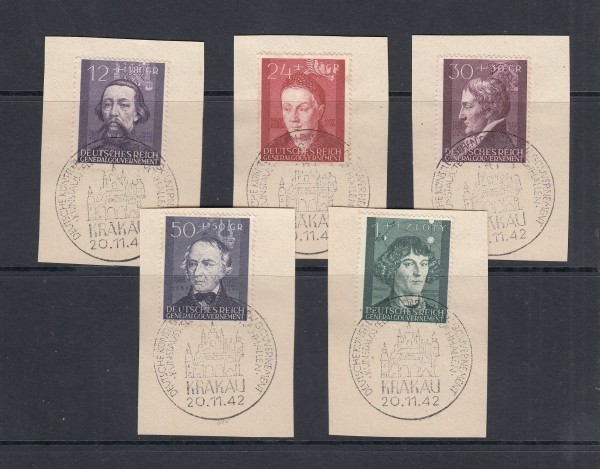 Böhmen und Mähren Mi-Nr. 96-100 gestempelt ESST auf Briefstück