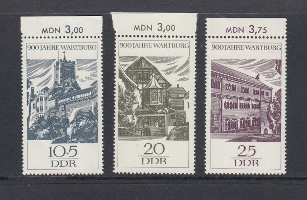 DDR Mi-Nr. 1233-1235 ** postfrisch - Oberrand