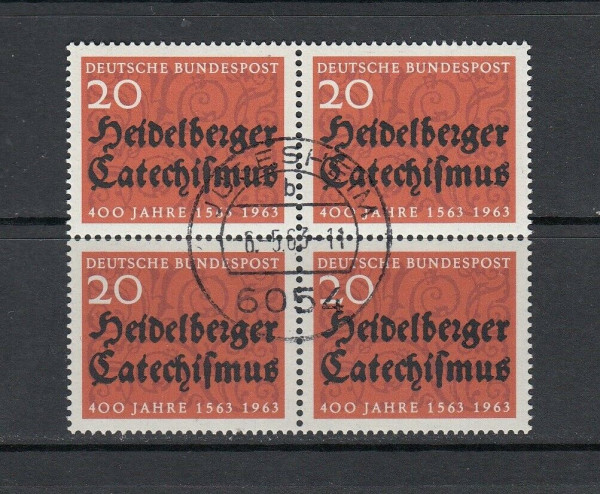 BRD Mi.-Nr. 396 als 4er Block zentrisch gestempelt - Vollstempel Jügesheim