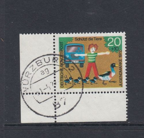 BRD Mi-Nr. 711 Bogenecke / Eckrand / Ecke 4 gestempelt Würzburg