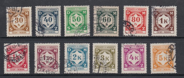 Böhmen und Mähren Dienstmarken Mi-Nr. 1-12 gestempelt