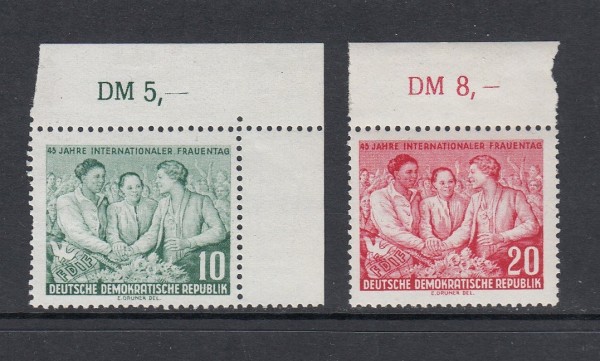 DDR Mi-Nr. 450-451 ** postfrisch - Eckrand / Oberrand