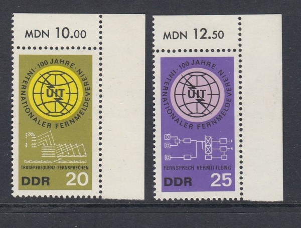 DDR Mi-Nr. 1113-1114 ** postfrisch - Bogenecke / Eckrand