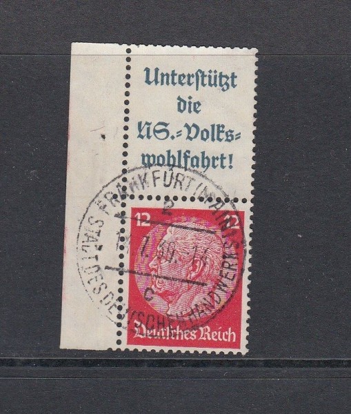 Deutsches Reich Zusammendruck - Mi-Nr. S 155 gestempelt mit Bogenrand