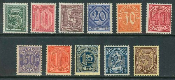 Deutsches Reich Dienst Mi-Nr. 23-33 * ungebraucht