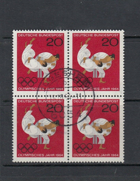 BRD Mi.-Nr. 451 als 4er Block zentrischer Vollstempel Jügesheim