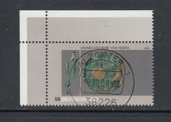 BRD 2008 - Mi-Nr. 2695 Ecke 1 - zentrisch - Vollstempel - Salzgitter - Ersttag