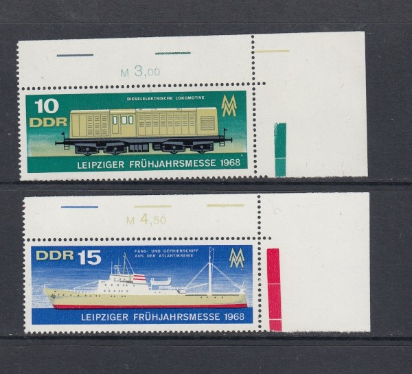 DDR Mi-Nr. 1349-1350 ** postfrisch - Bogenecke / Eckrand