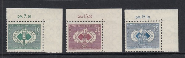 DDR Mi-Nr. 786-788 ** postfrisch - Bogenecke / Eckrand
