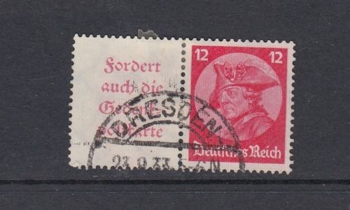 Deutsches Reich Zusammendruck - Mi-Nr. W 45 gestempelt Dresden