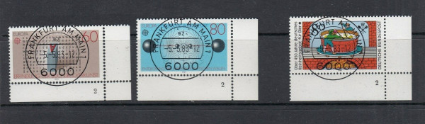 BRD Mi-Nr. 1175-1176 + 1179 Eckrand mit Formnummer FN zentrisch gestempelt EST