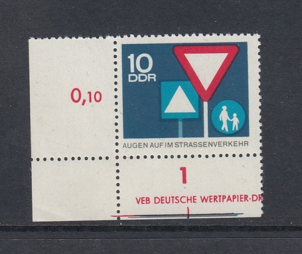 DDR Mi-Nr. 1169 DV - halber Druckvermerk ** postfrisch - Bogenecke / Eckrand