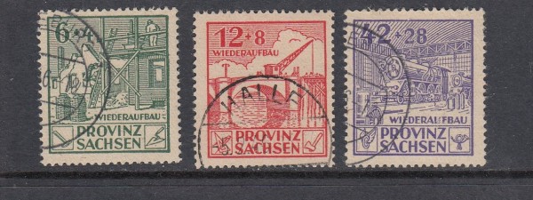SBZ Provinz Sachsen Mi-Nr. 87-89 A gestempelt