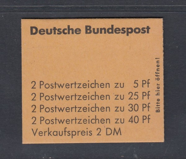 BRD Markenheftchen Mi-Nr. MH 19 ** postfrisch