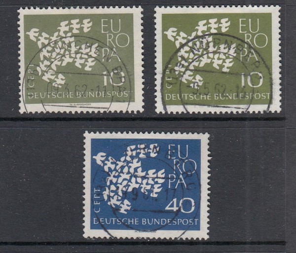 BRD Mi.-Nr. 367-368x + 367y zentrisch gestempelt - Vollstempel