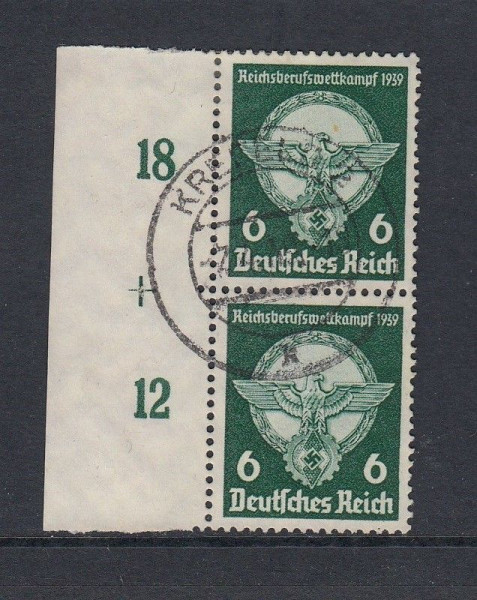 Deutsches Reich Mi-Nr. 669 gestempelt - senkrechtes Paar vom Bogenrand