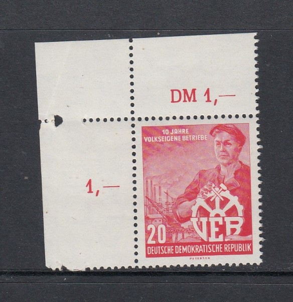 DDR Mi-Nr. 527 ** postfrisch - Bogenecke / Eckrand
