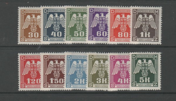 Böhmen und Mähren Dienstmarken Mi-Nr. 13-24 ** postfrisch